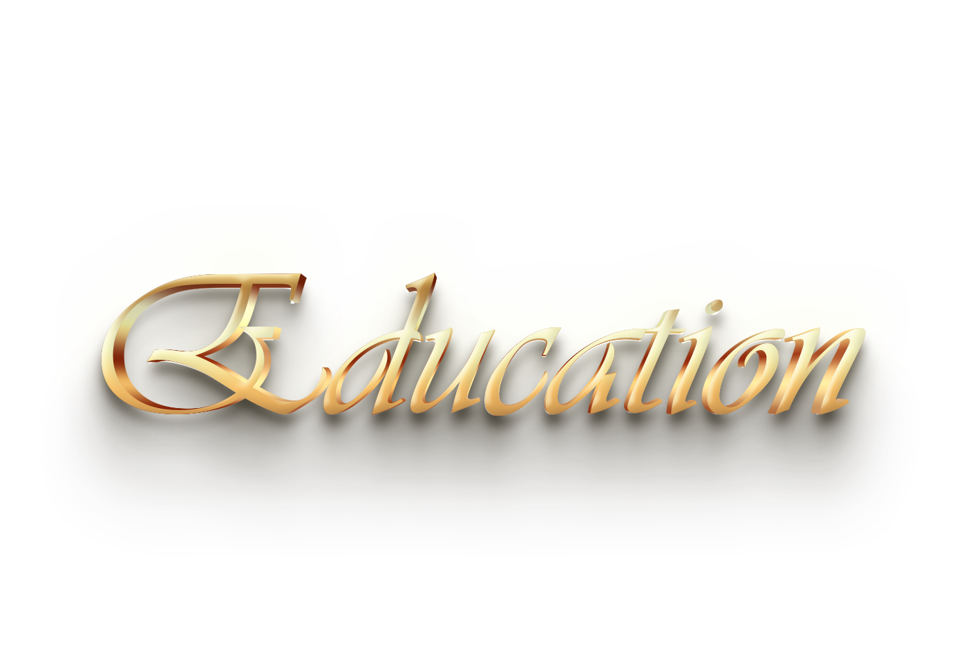 WORD EDUCATION gold 3D text effects art typography PNG images free